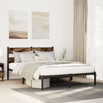 vidaXL Cadre de lit en métal sans matelas chêne fumé 150x200 cm