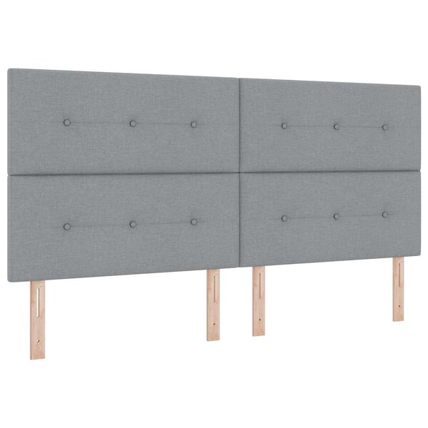 Lit à ressorts vidaXL avec matelas en gris clair  200x200 cm  tissu