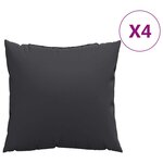 vidaXL Coussins de canapé lot de 4 noir 50x50 cm tissu