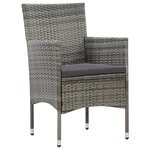 vidaXL Salon de jardin 4 Pièces avec coussins résine tressée gris
