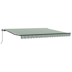 vidaXL Auvent Rétractable Vert et blanc 400 × 300 cm
