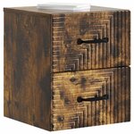 vidaXL Cabinet de chevet mural 2 pc Chêne fumé 34 5 x 33 x 40 cm