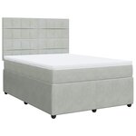 vidaXL Sommier à lattes de lit et matelas Gris clair 140x190cm Velours