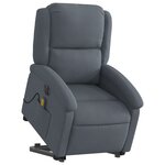 vidaXL Fauteuil inclinable de massage électrique gris foncé velours