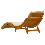 vidaXL Chaise longue 2 Pièces Beige 184 x 55 x 64cm Bois d'acacia massif