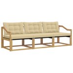 vidaXL Ensemble de canapés d'extérieur 3 pc Blanc et Beige