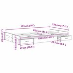 vidaXL Cadre de lit avec rangement Sonoma gris 120 x 190 cm