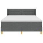 vidaXL Lit à ressorts avec matelas Gris foncé 200 x 140 cm tissu