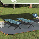 vidaXL Lit de camping pliant 2 Pièces Motif de feuille Tissu Oxford