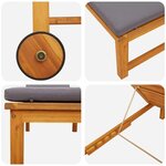 vidaXL Transat 2 Pièces Marron 35 x 35 x 34cm Bois d'acacia massif