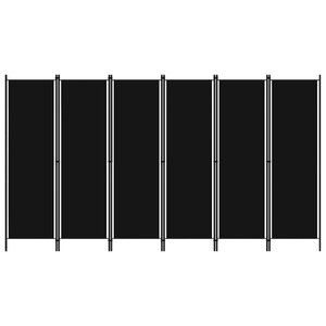 vidaXL Cloison de séparation 6 panneaux Noir 300x180 cm