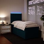 vidaXL Sommier à lattes de lit avec matelas bleu 80x200 cm velours