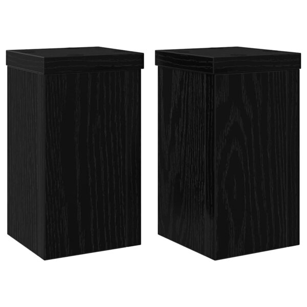 vidaXL Support de Plante 2 Pièces Chêne noir 10 x 10 x 18 cm