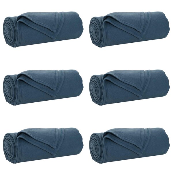 vidaXL Couvertures à jeter 6 Pièces Bleu marine 240 x 220 cm Toison