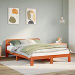 vidaXL Cadre de lit sans matelas cire marron 160x200cm bois pin massif