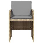 vidaXL Ensemble à manger de jardin coussins 5 Pièces mélange beige rotin