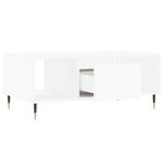 vidaXL Table basse Blanc 90x50x36 5 cm Bois d'ingénierie