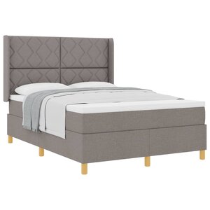 vidaXL Lit à ressorts avec matelas Taupe 160 x 200 cm tissu