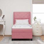 vidaXL Lit à ressorts avec matelas Rose 190 x 90 cm Velours