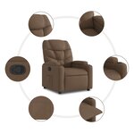 vidaXL Fauteuil inclinable Marron Tissu