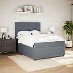 vidaXL Sommier à lattes de lit et matelas Gris foncé 140x200cm Velours