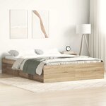 vidaXL Cadre de lit sans matelas chêne sonoma 150x200 cm