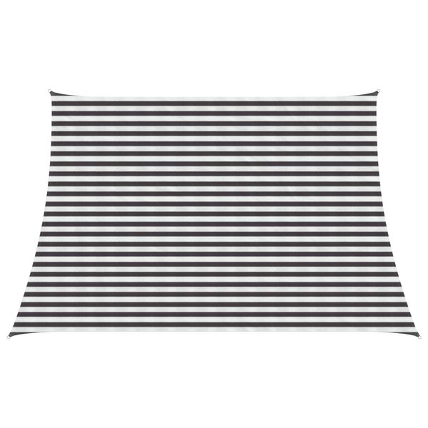 vidaXL Voile d'ombre 4 / 5 x 3 m HDPE Rectangulaire Anthracite et blanc