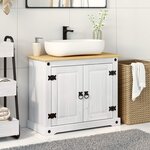 vidaXL Armoire d'évier avec étagère Blanc 73 x 33 x 60 cm Pin massif