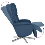 vidaXL Fauteuil inclinable avec repose-pieds bleu tissu