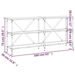 vidaXL Table console chêne sonoma 160x30x75cm bois d'ingénierie et fer