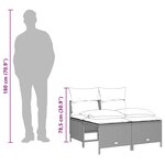 vidaXL Salon de jardin 5 Pièces avec coussins gris clair résine tressée