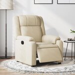 vidaXL Fauteuil inclinable électrique Crème Tissu