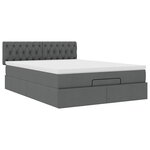 vidaXL Lit ottoman avec matelas gris foncé 140x200 cm tissu