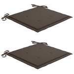 vidaXL Chaises de jardin lot de 2 et coussins taupe Bois teck massif