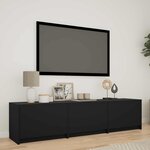 vidaXL Meuble TV avec LED Noir 165 x 34 x 40 cm Bois d’ingénierie