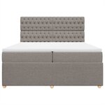 vidaXL Sommier à lattes de lit avec matelas Taupe 200x200 cm Tissu