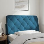 vidaXL Coussin de tête de lit bleu 100 cm velours