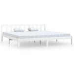 vidaXL Cadre de lit Blanc Bois de pin massif 180x200 cm Super King