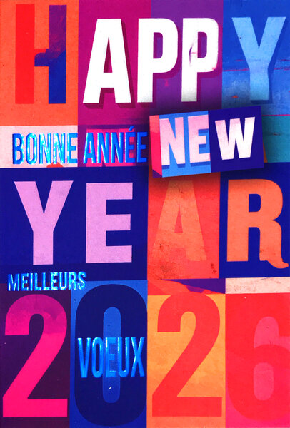 Carte Meilleurs Vœux Bonne Année + Enveloppe 12x17cm