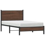 vidaXL Cadre de lit en métal avec tête de lit chêne marron 100x190 cm