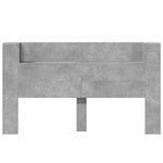 vidaXL Armoire tête de lit avec LED gris béton 180x16 5x103 5 cm