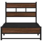 vidaXL Cadre de lit en métal sans matelas chêne marron 107x203 cm