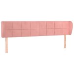 vidaXL Tête de lit avec oreilles Rose 203x23x78/88 cm Velours