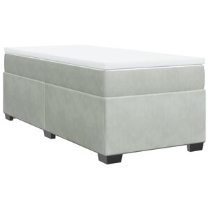 vidaXL Sommier à lattes de lit et matelas Gris clair 100x200cm Velours