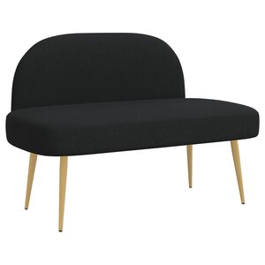vidaXL Banc rembourré avec dossier Noir 110 x 60 x 76 cm