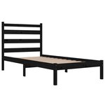 vidaXL Cadre de lit sans matelas noir bois massif 100x200 cm