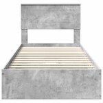vidaXL Lit de Rangement Gris béton 90 x 190 cm Bois d'ingénierie