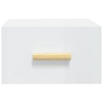 vidaXL Tables de chevet murales 2 Pièces blanc brillant 35x35x20 cm
