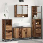 vidaXL Ensemble de mobilier de salle de bain 4 Pièces Bois Ancien
