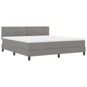 vidaXL Lit à ressorts avec matelas avec LED Taupe 180 x 200 cm tissu